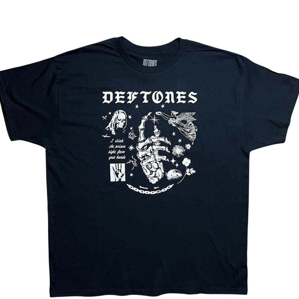 Deftones Poison Graphic Black T-Shirt Mens XL Spencers Exclusive Ohms Lyrics